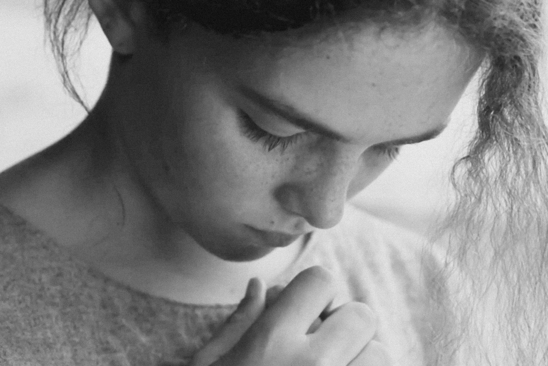 Close-up of girl praying